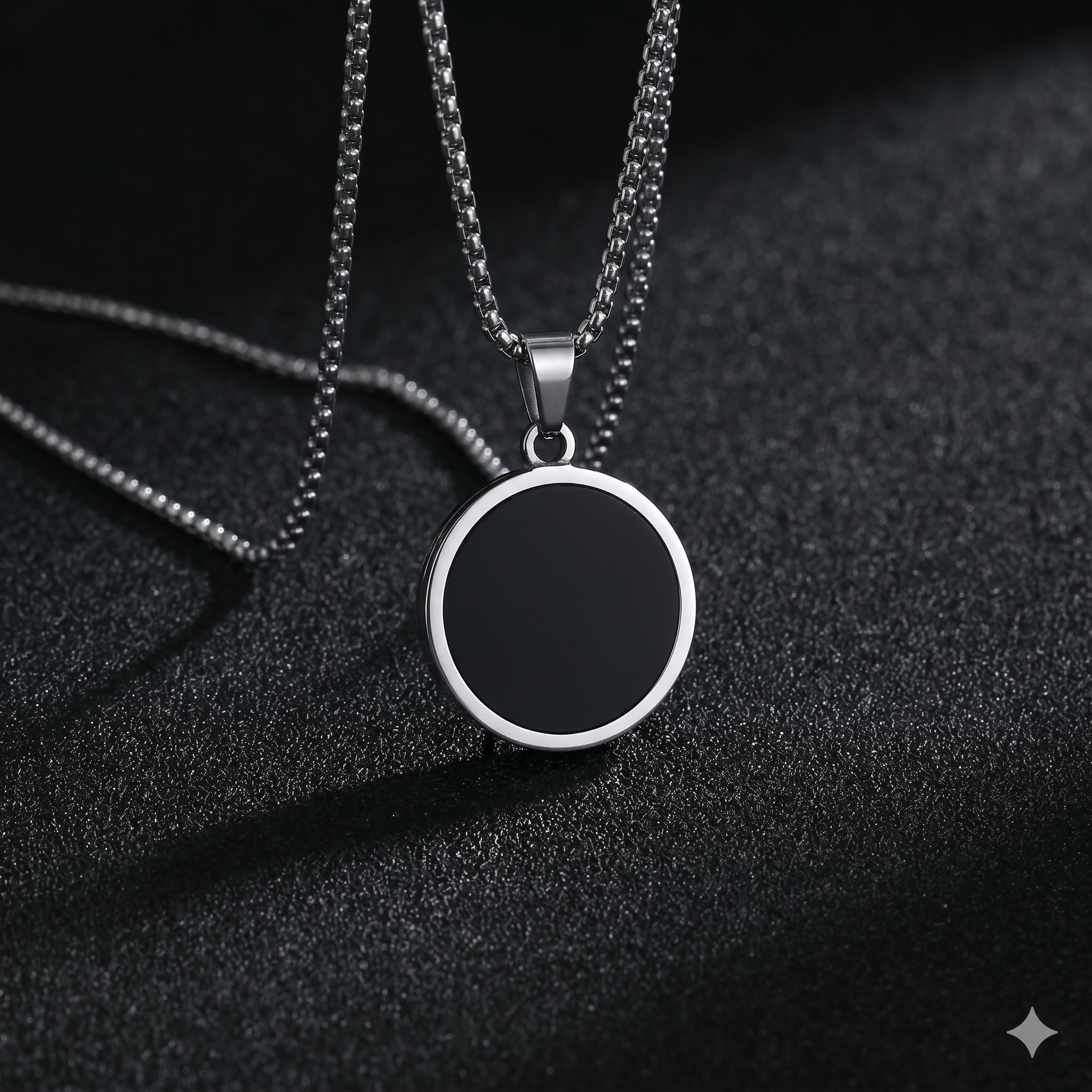 Black Geometric Pendant Necklace — Minimal Style | Men & Women