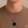 Black Geometric Pendant Necklace — Minimal Style | Men & Women