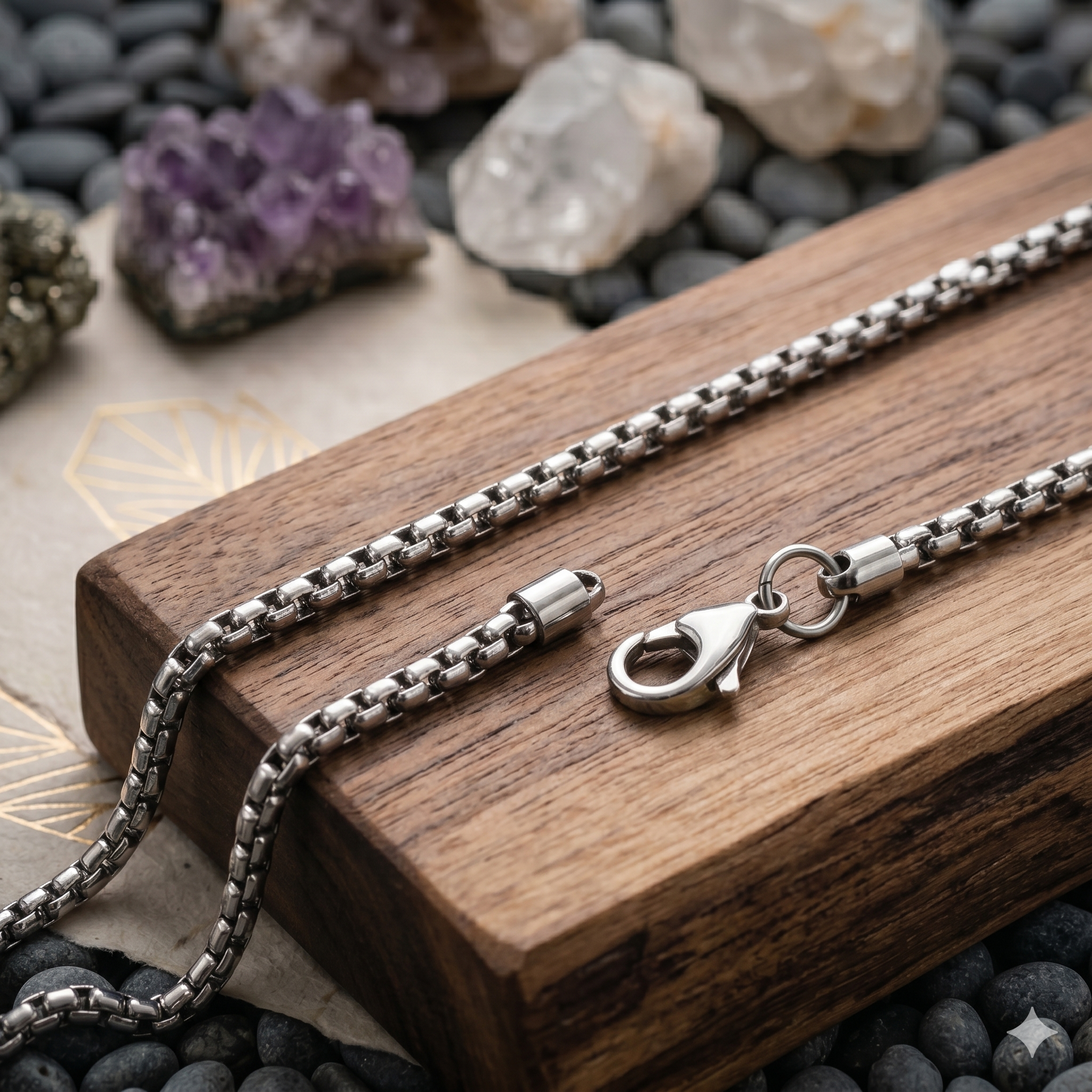 Men's Stainless Steel Black Pendant Necklace